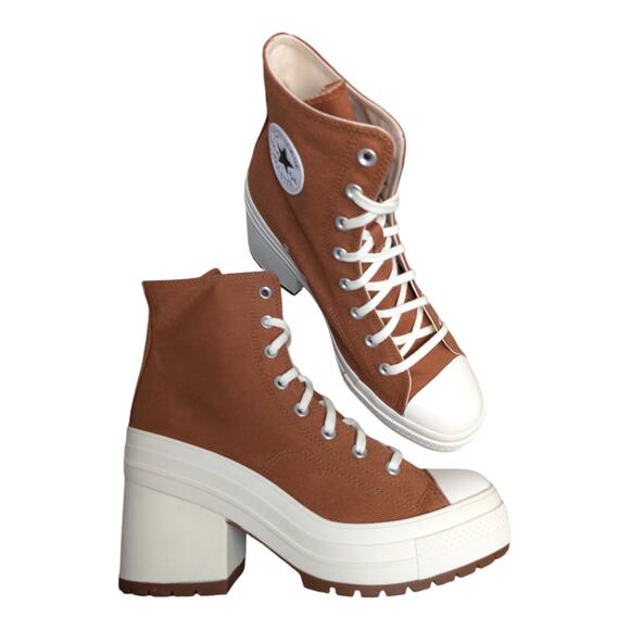 Converse Chuck 70 De Luxe Heel Womens 11.5 Tawny Owl Canvas Platform Sneaker NEW - Picture 11 of 11